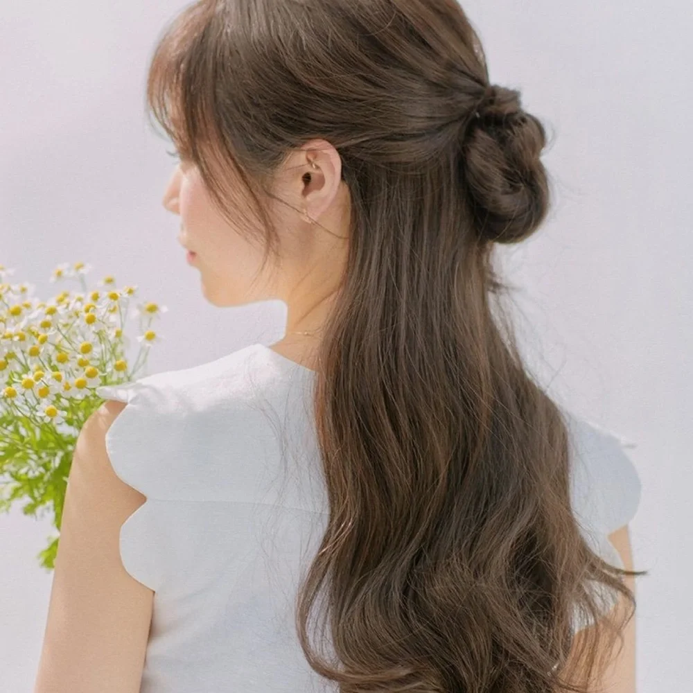 Pinkage Fringed S-Curl Long Full Wig with Soft Bangs In Brown